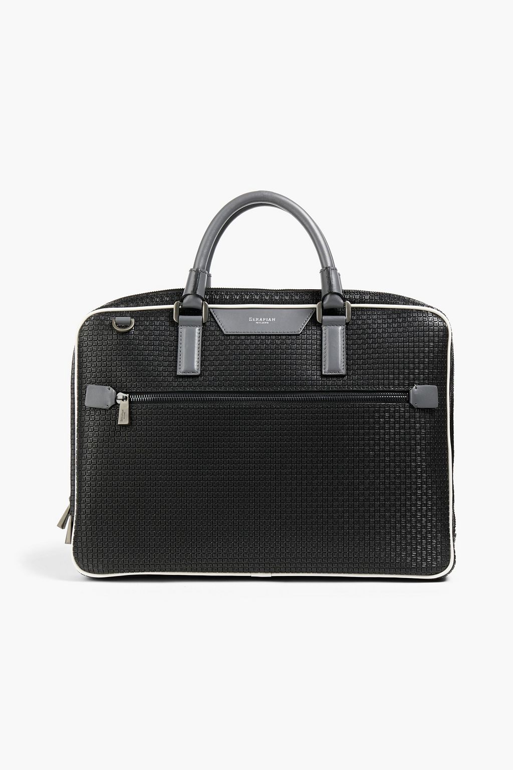 SERAPIAN Faux textured-leather briefcase