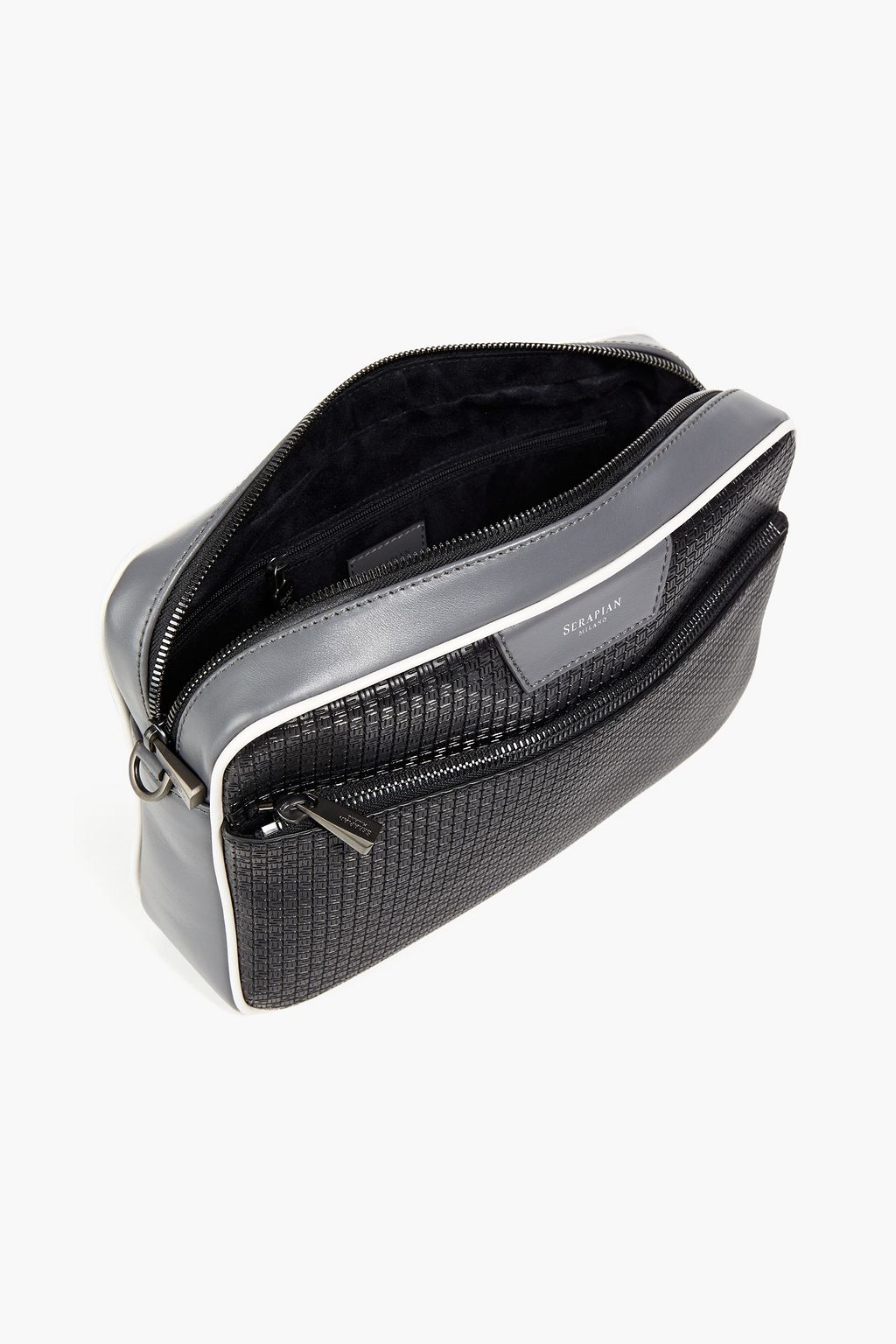 SERAPIAN Faux textured-leather messenger bag