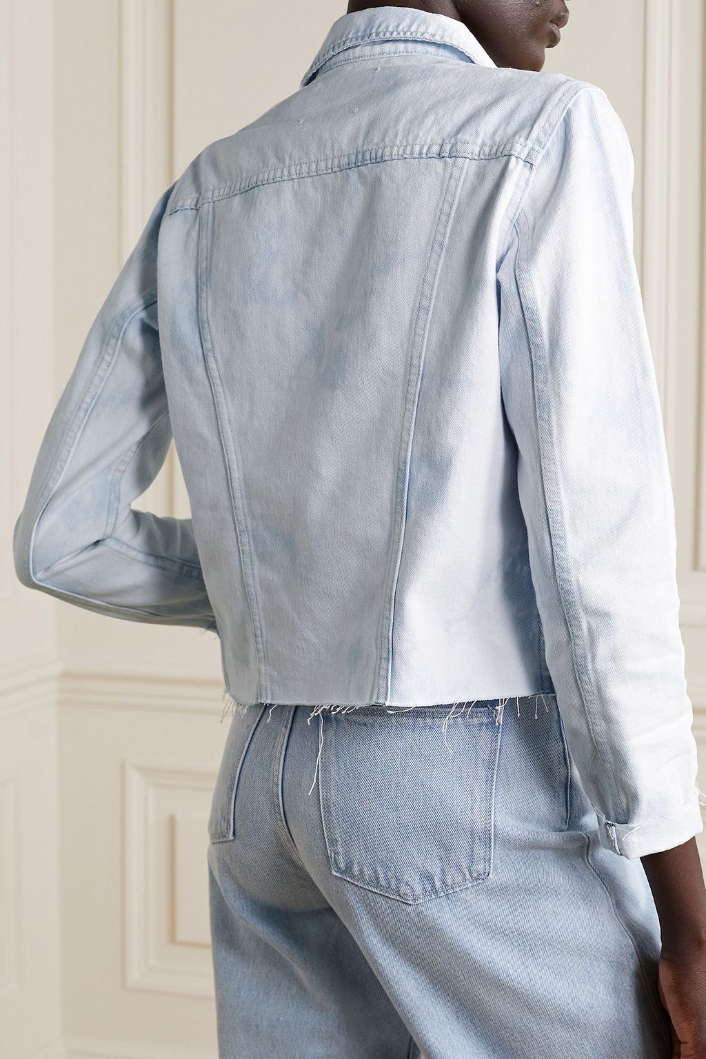 L'AGENCE Janelle frayed denim jacket