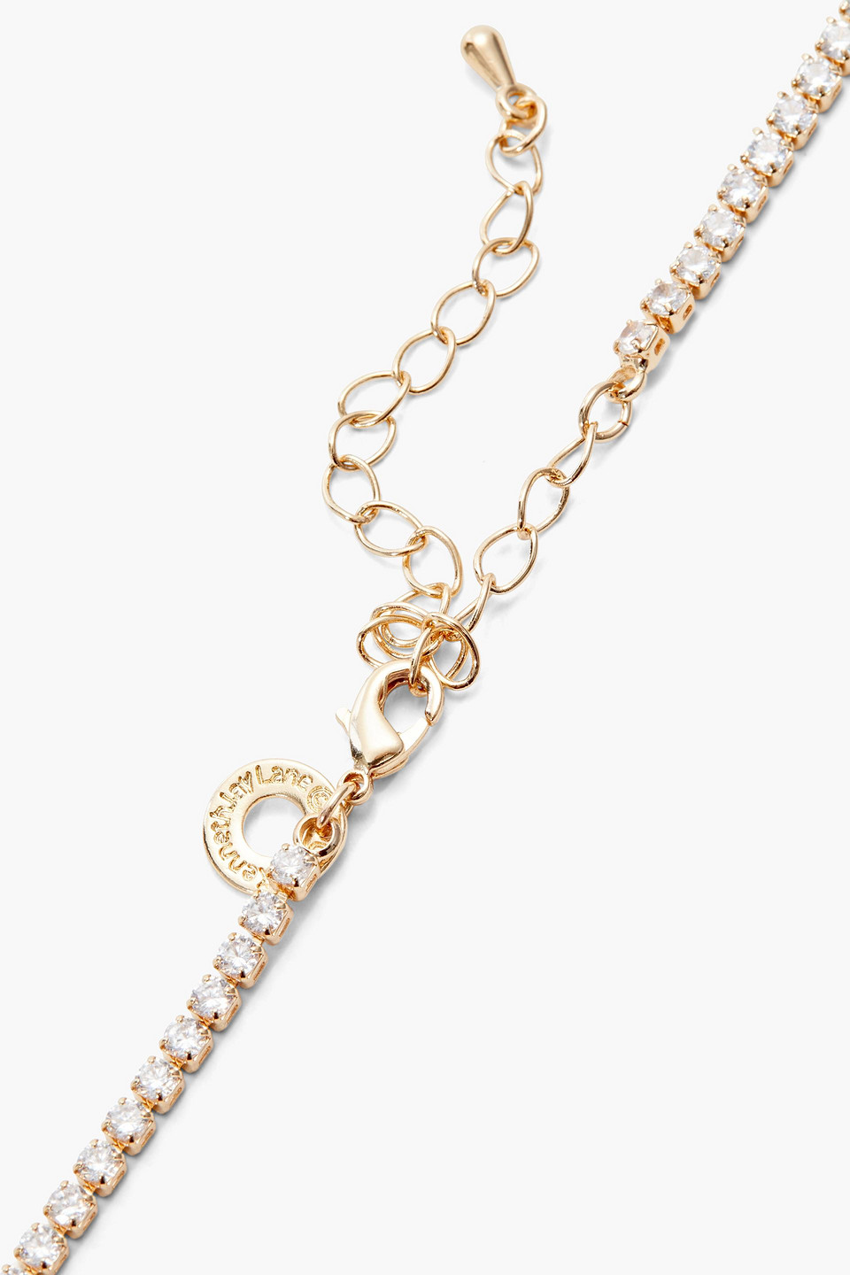 Cz By Kenneth Jay Lane Necklace Gold-tone Crystals Lobster Clasp Fastening Imported