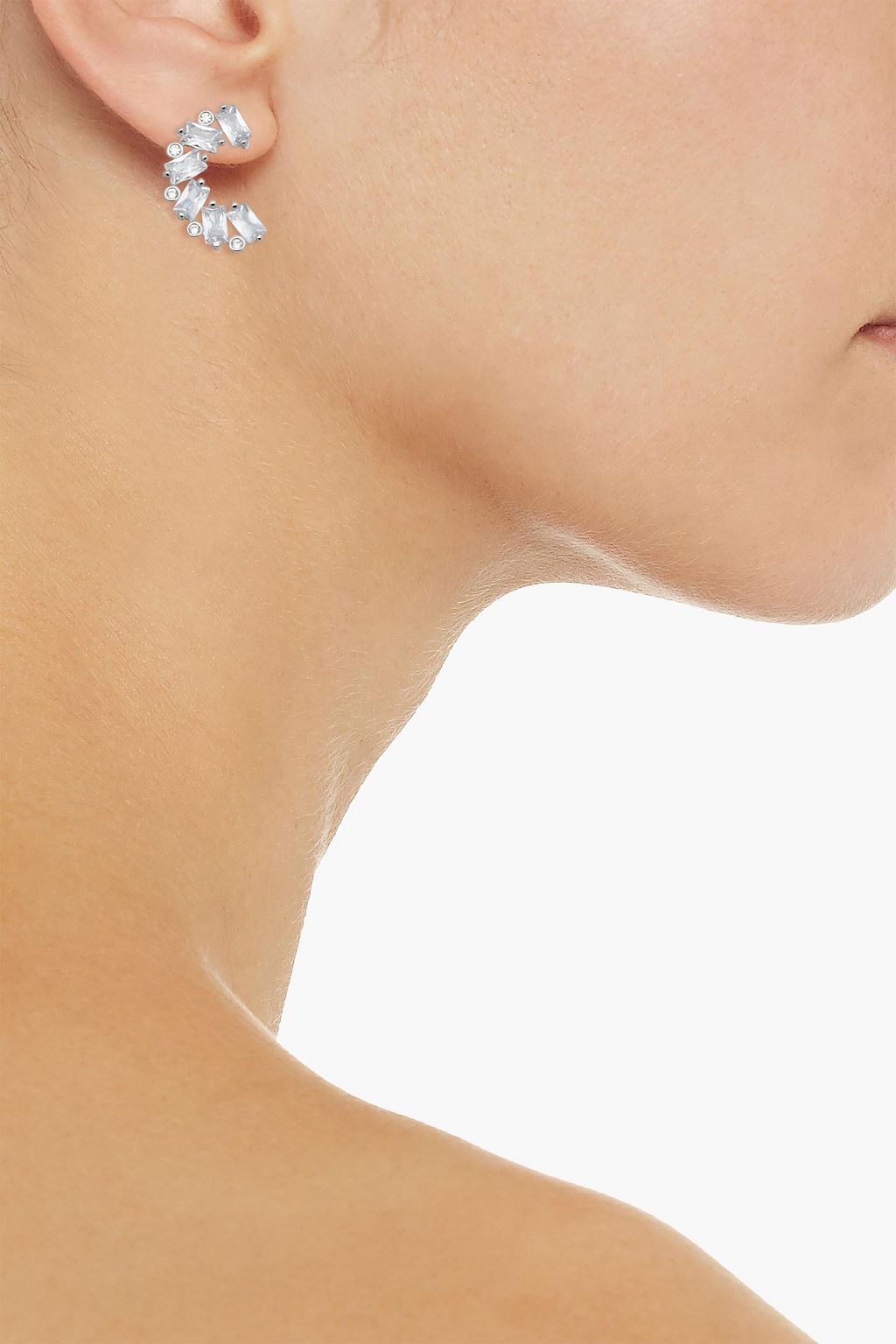 CZ BY KENNETH JAY LANE Silver-tone crystal earrings