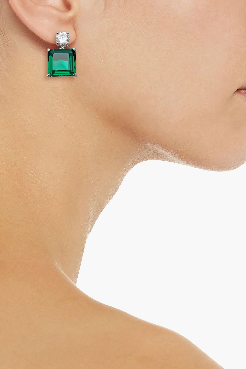 CZ BY KENNETH JAY LANE Silver-tone crystal earrings