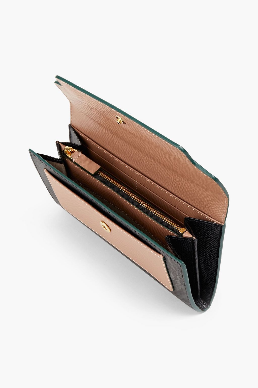 MARNI Two-tone textured-leather wallet