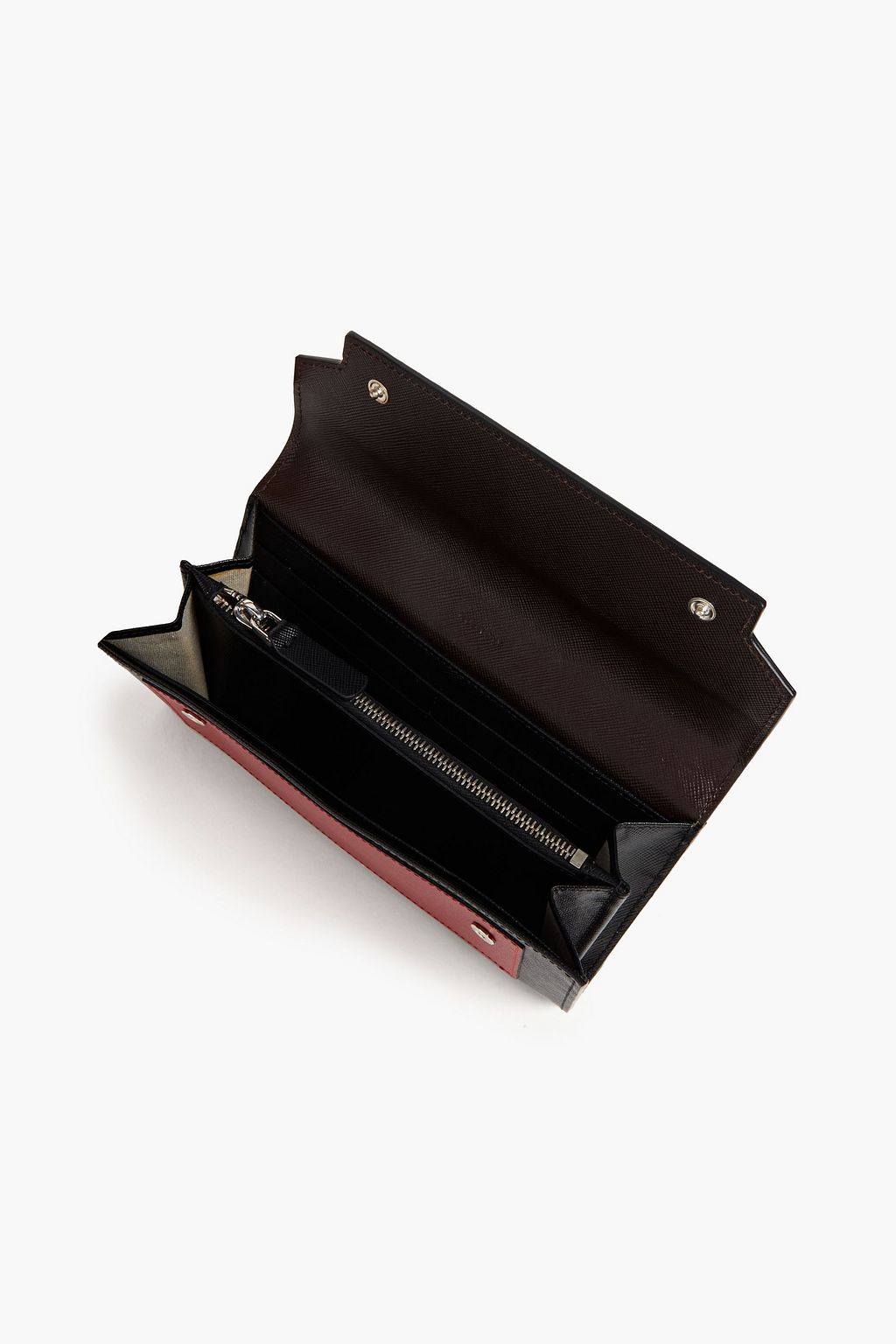 MARNI Two-tone textured-leather wallet