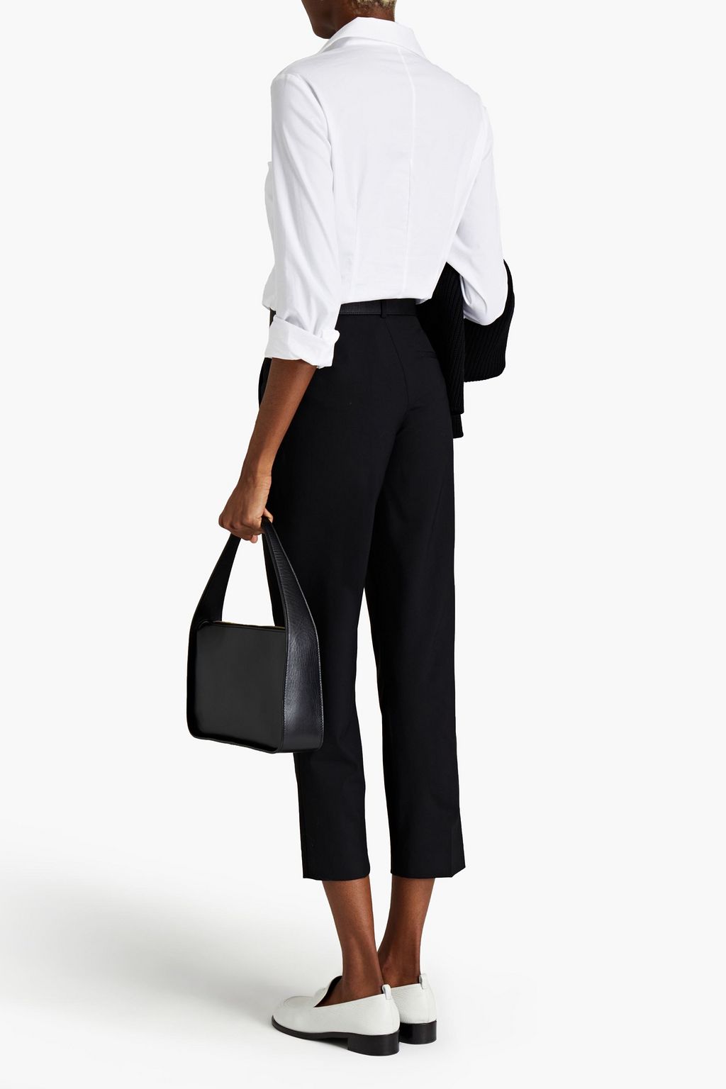 THEORY Cropped wool-blend slim-leg pants