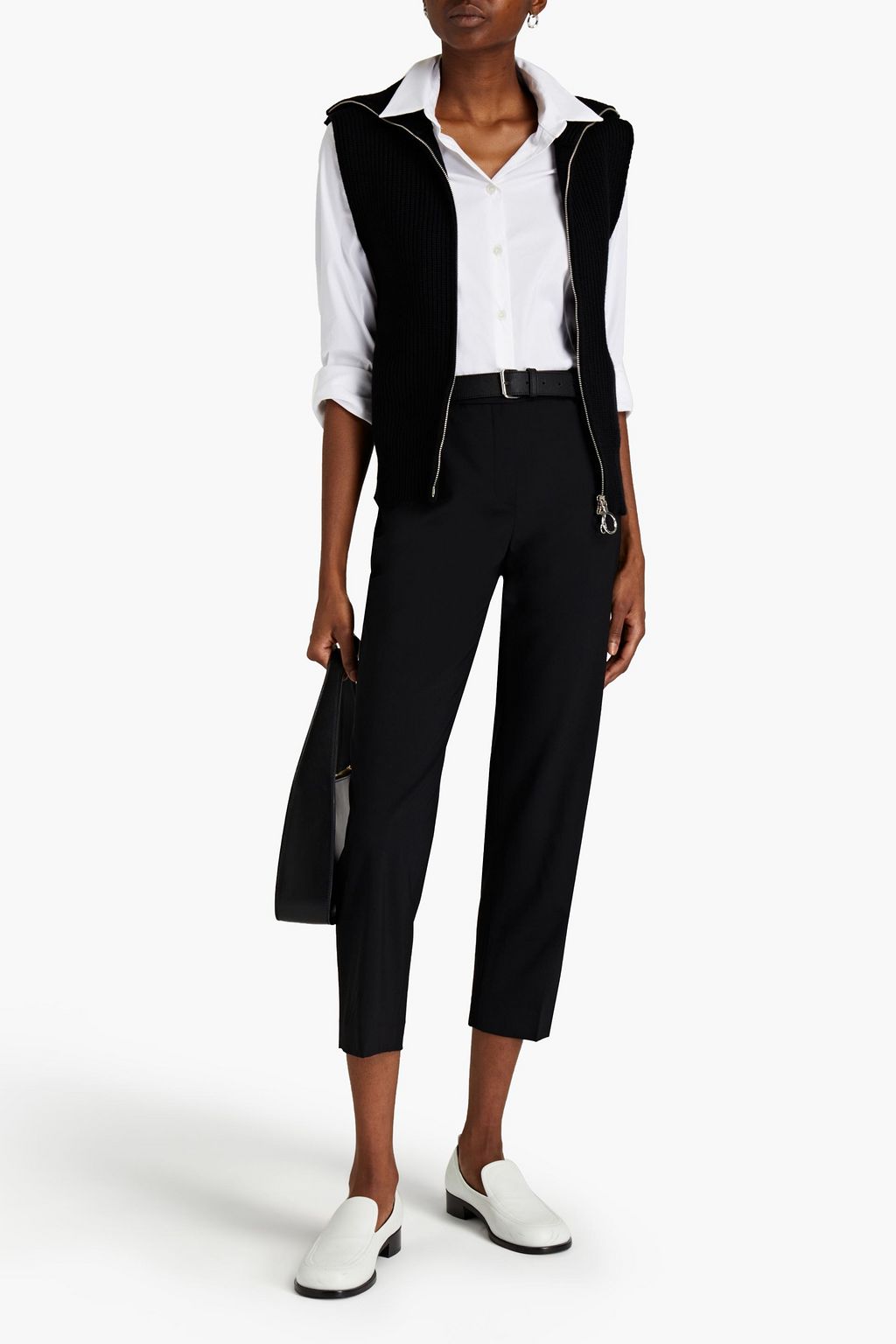 THEORY Cropped wool-blend slim-leg pants
