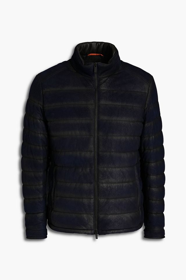 Quilted brushed suede jacket