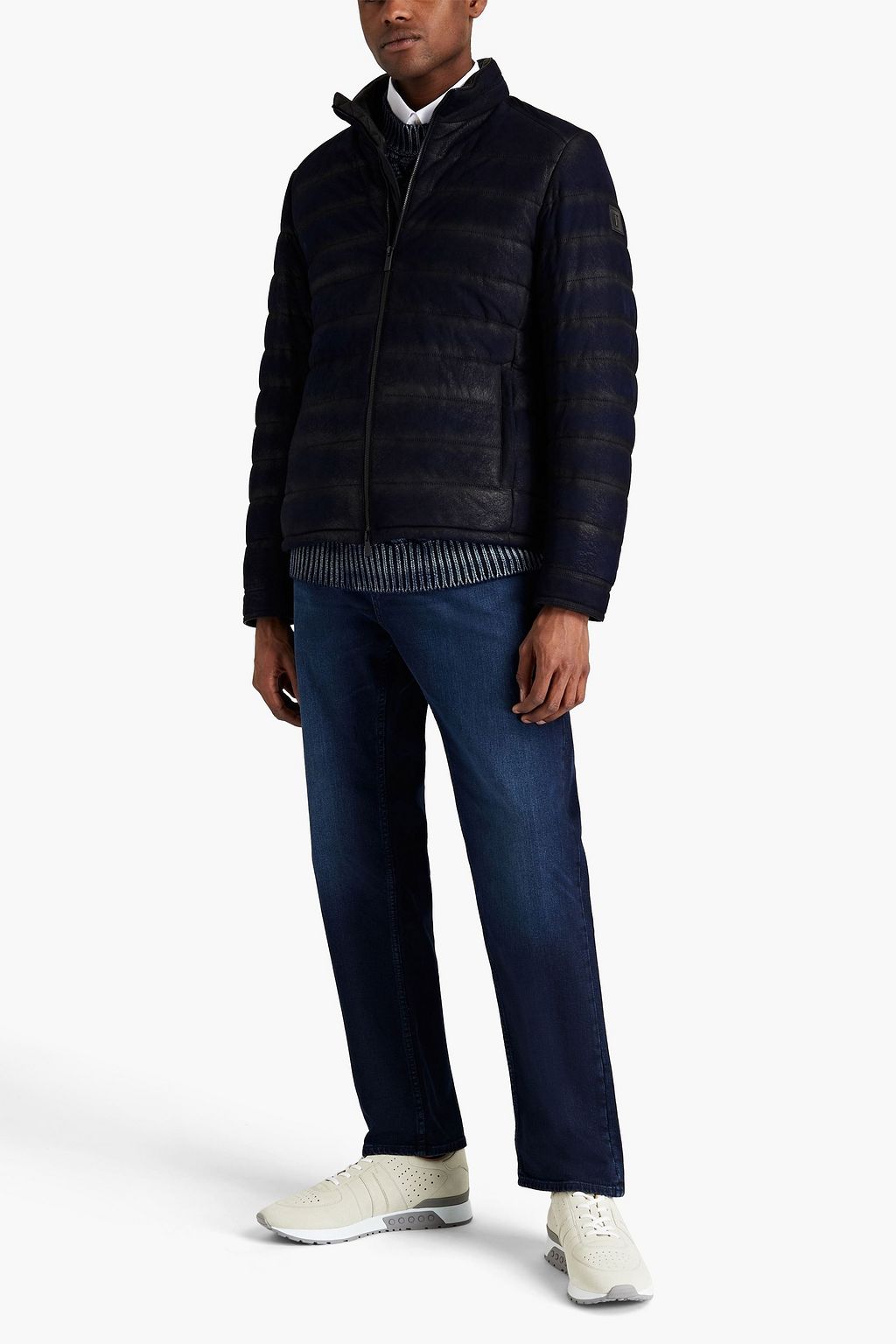 TOD'S Quilted brushed suede jacket