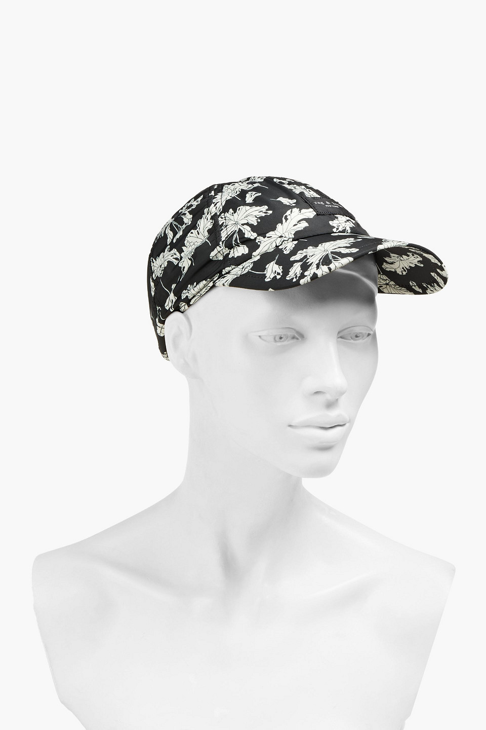 Rag & Bone Addison Floral-print Shell Baseball Cap In Black