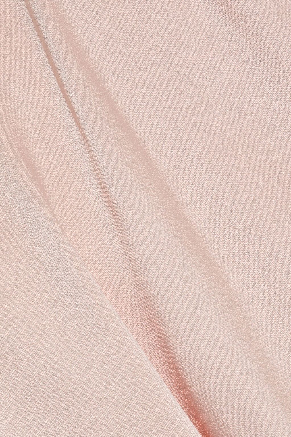 THEIA One-sleeve wrap-effect layered satin-crepe dress