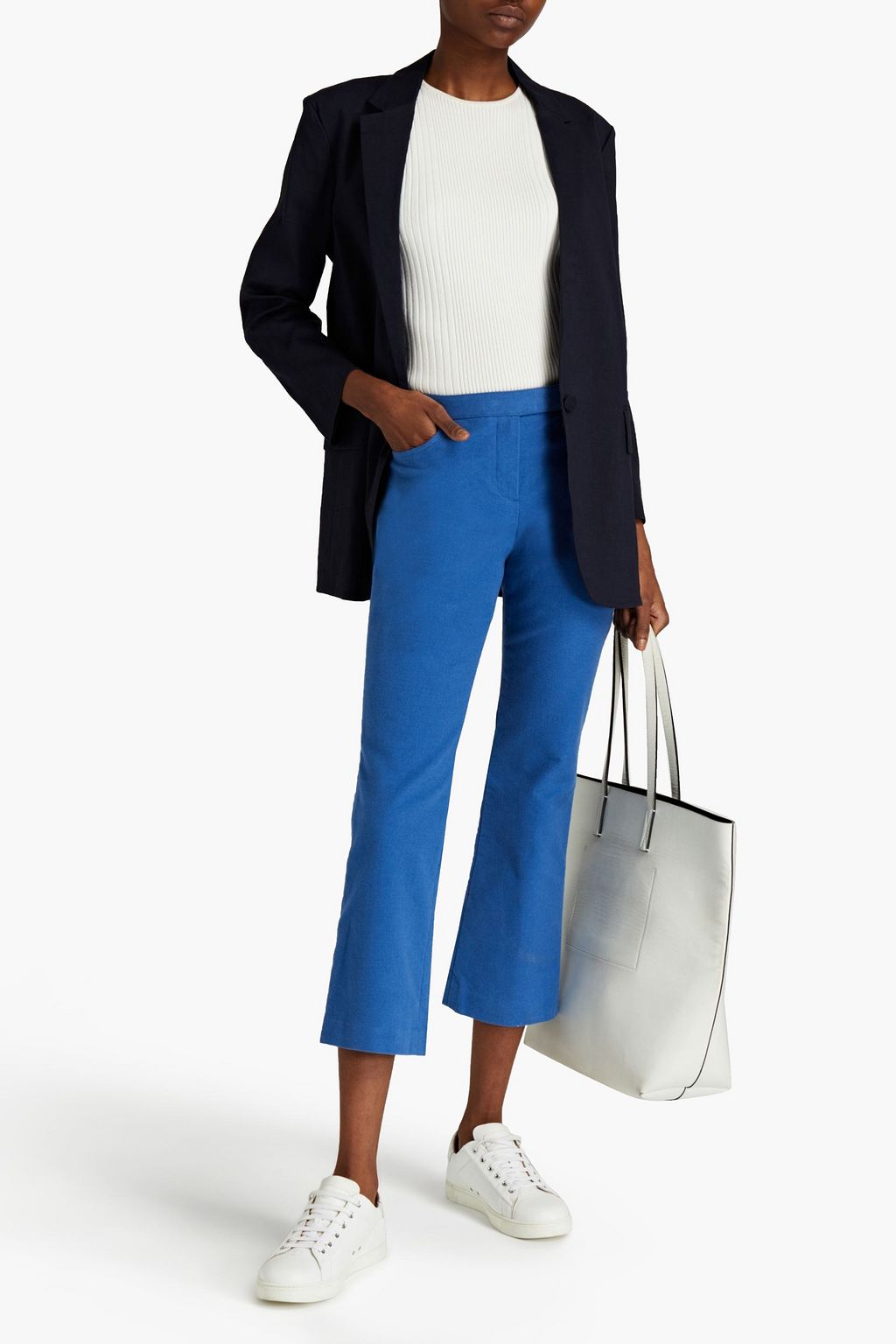 THEORY Cotton-blend twill kick-flare pants