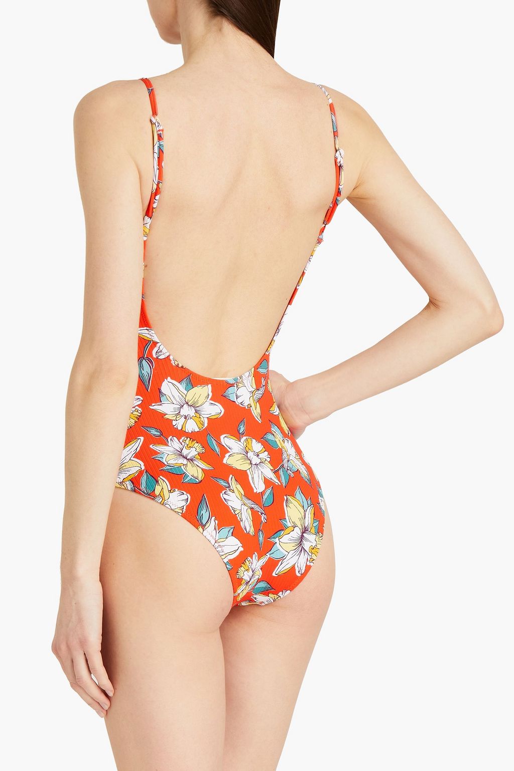 EBERJEY Kelly knotted floral-print swimsuit