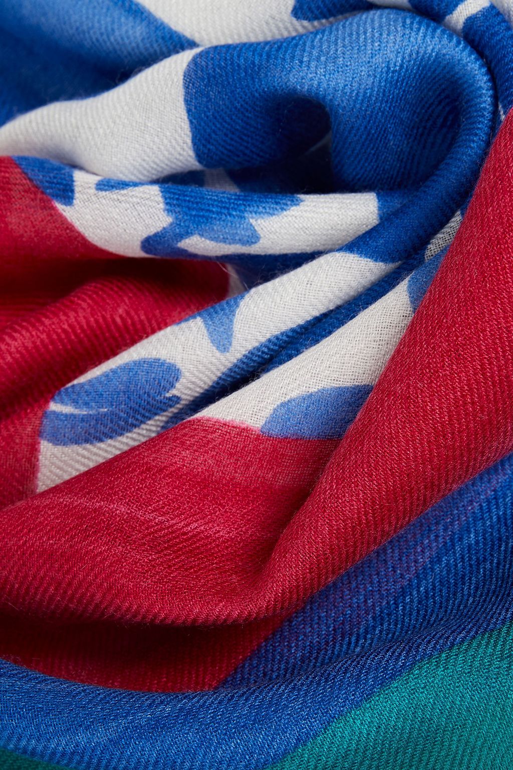 LORO PIANA Printed cashmere and silk-blend gauze scarf