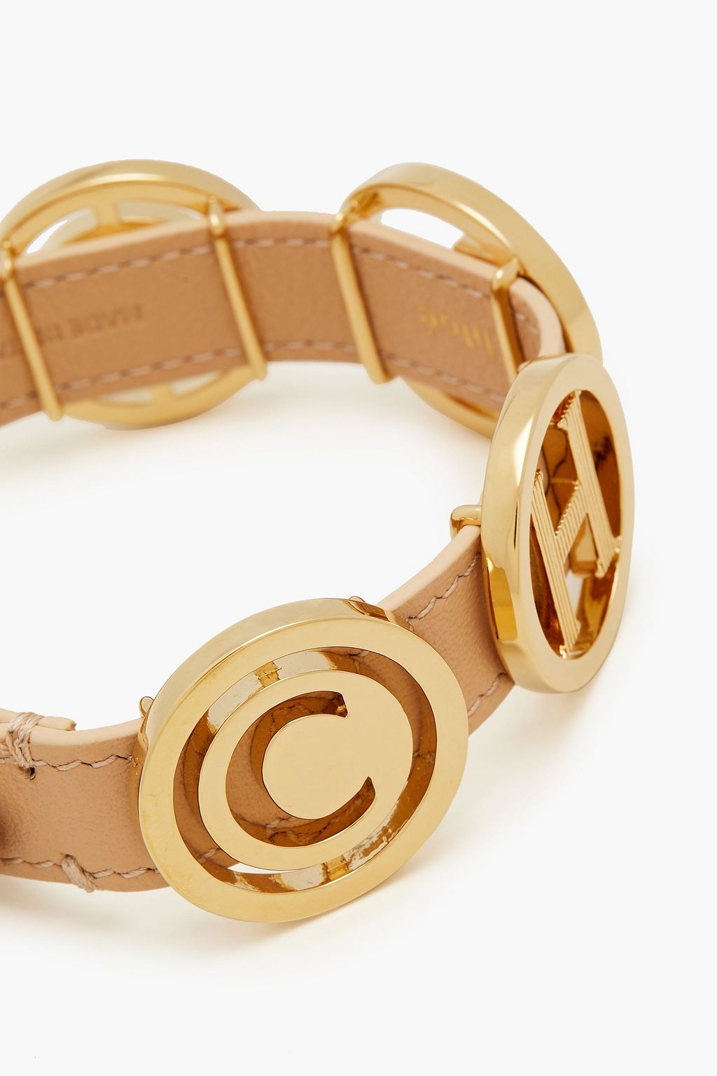 CHLOÉ Gold-tone leather bracelet