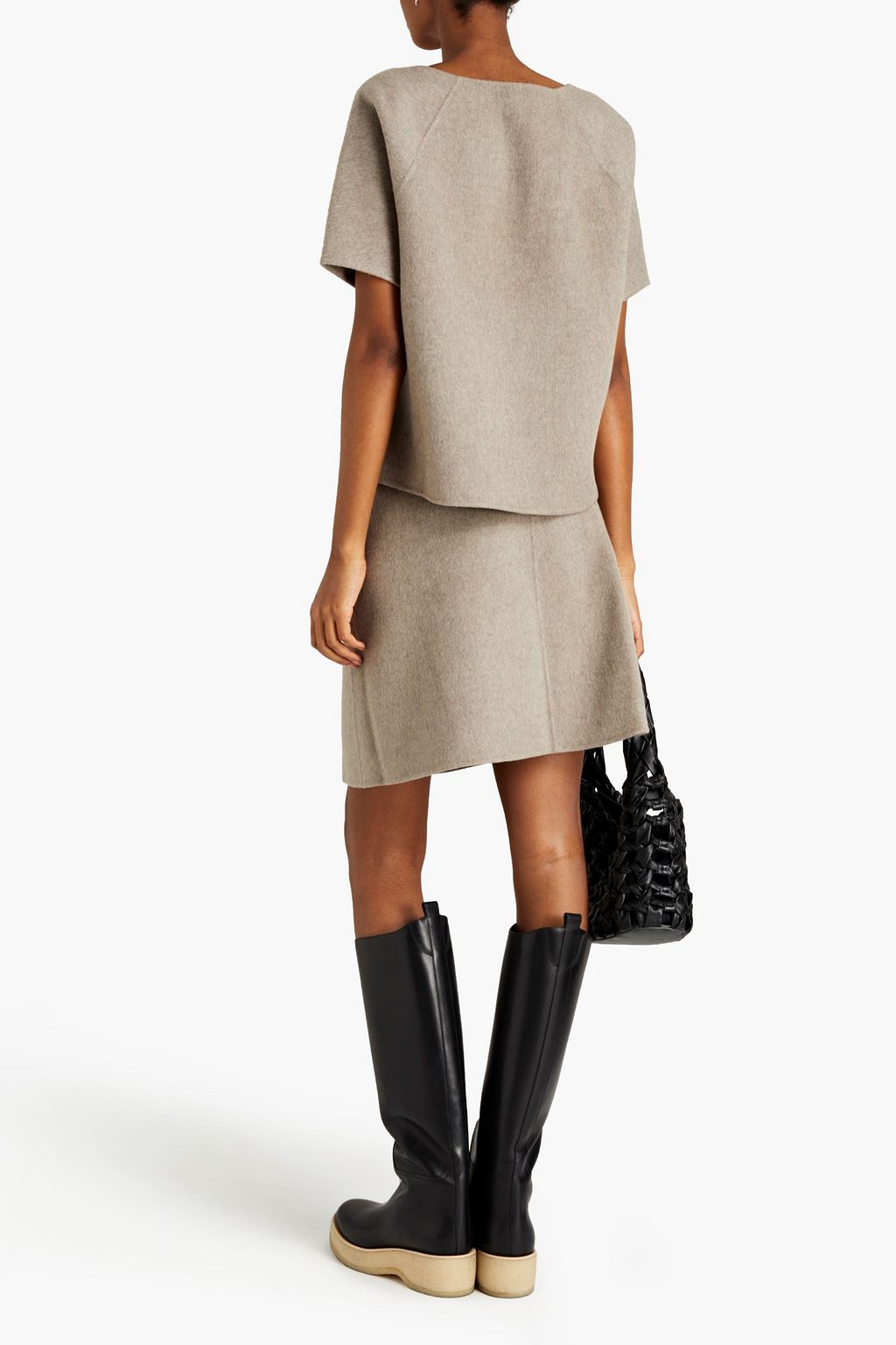 THEORY Brushed wool and cashmere-blend felt top