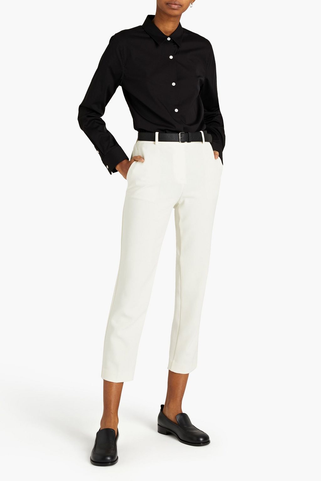 THEORY Cropped stretch-crepe tapered pants