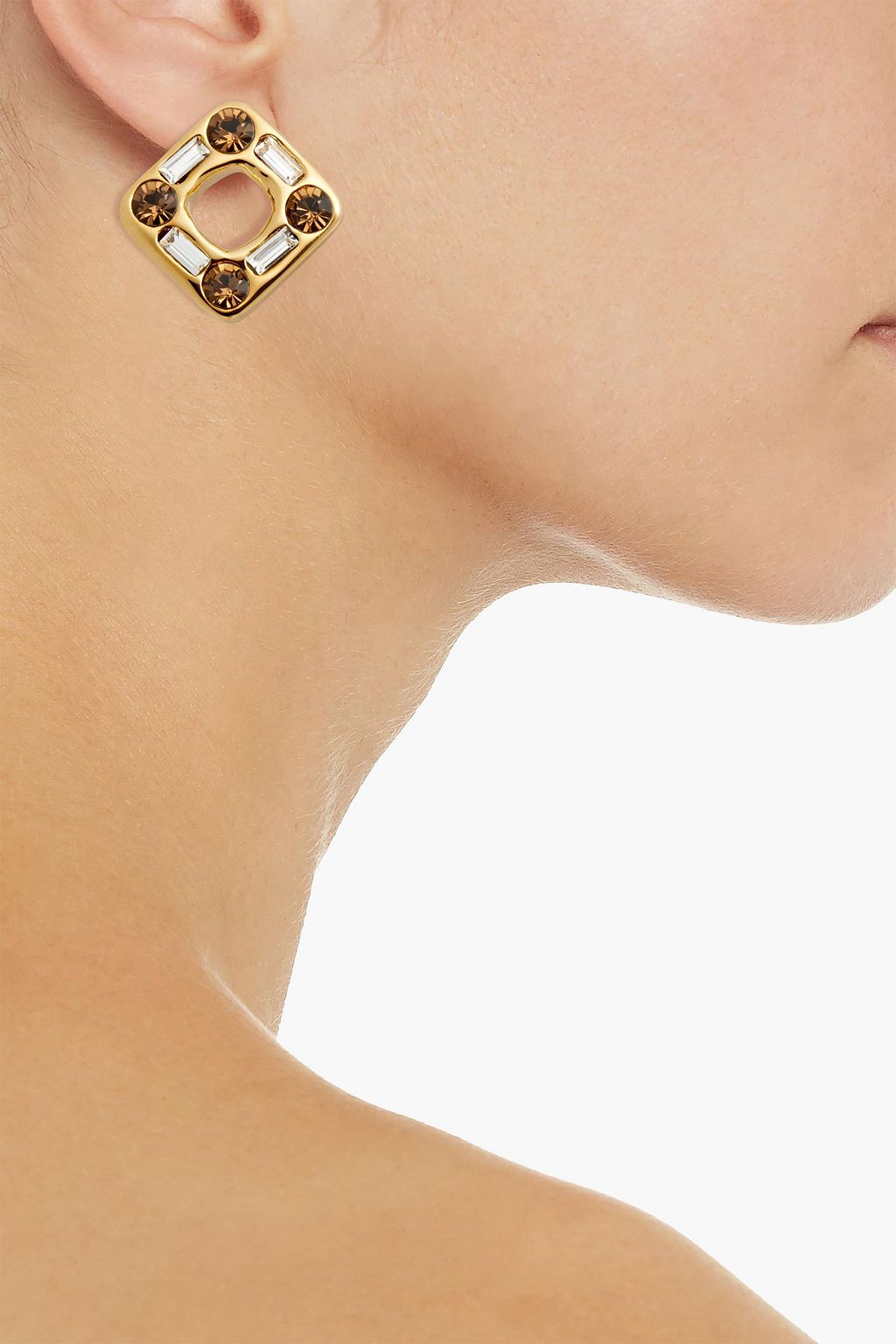MARNI Gold-plated crystal earrings