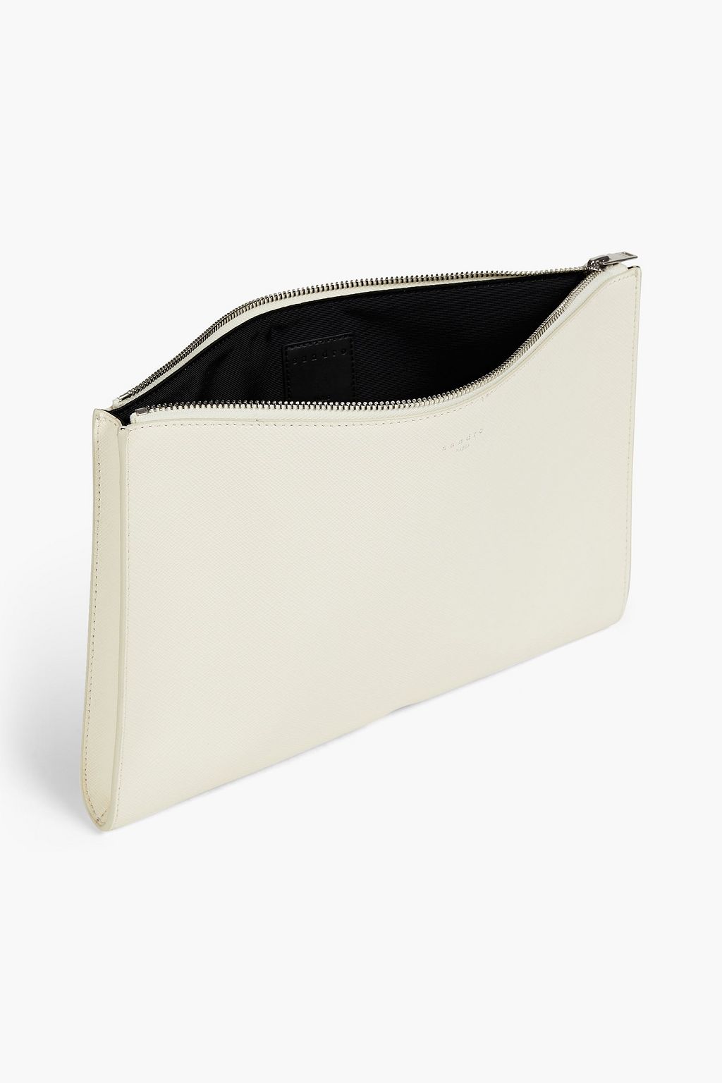 SANDRO Textured-leather pouch