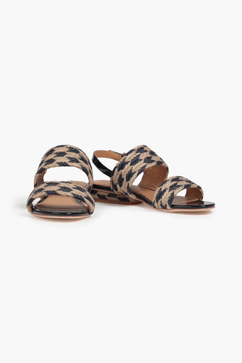 TORY BURCH Lola herringbone jute slingback sandals