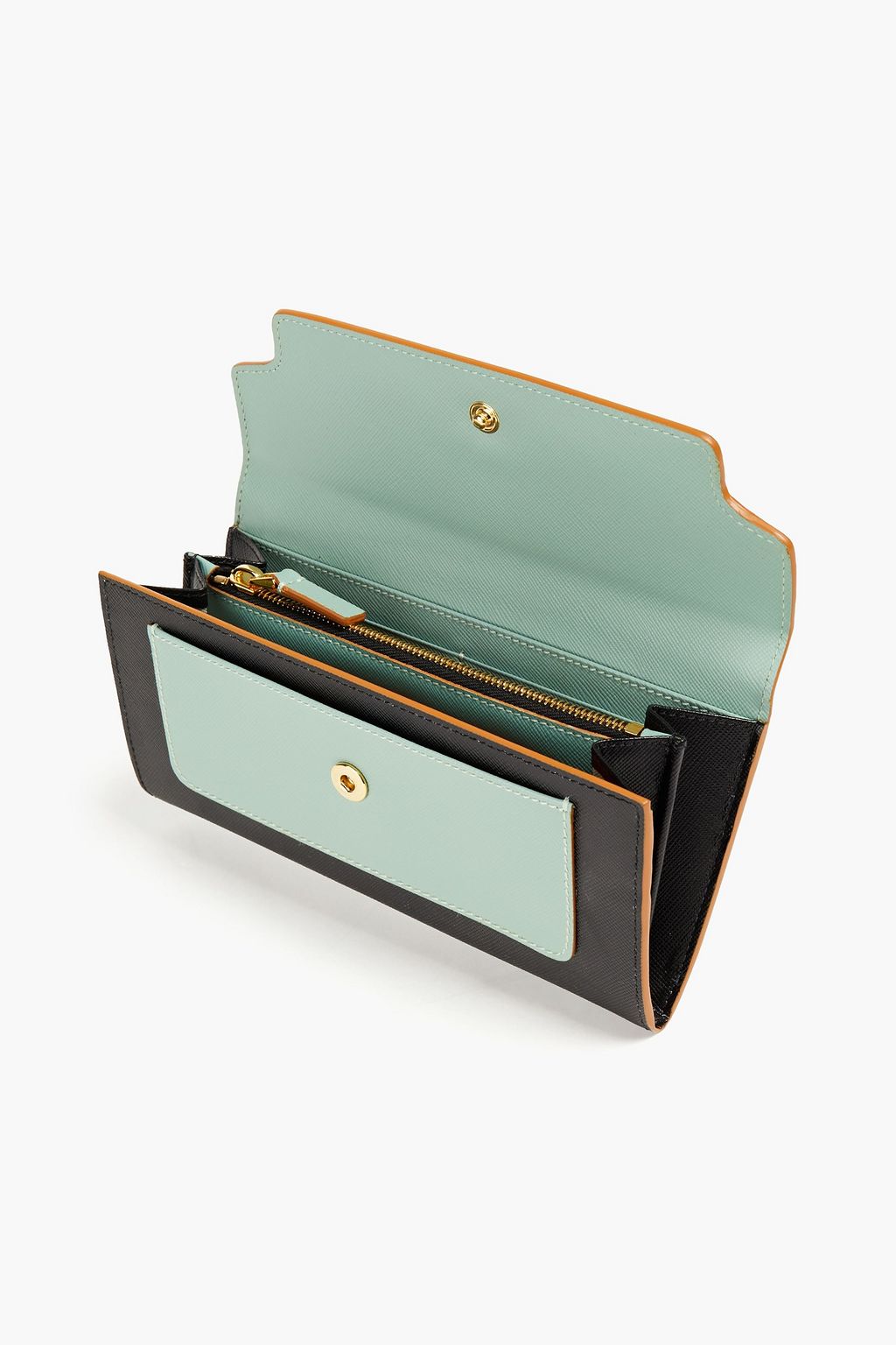 MARNI Two-tone textured-leather wallet