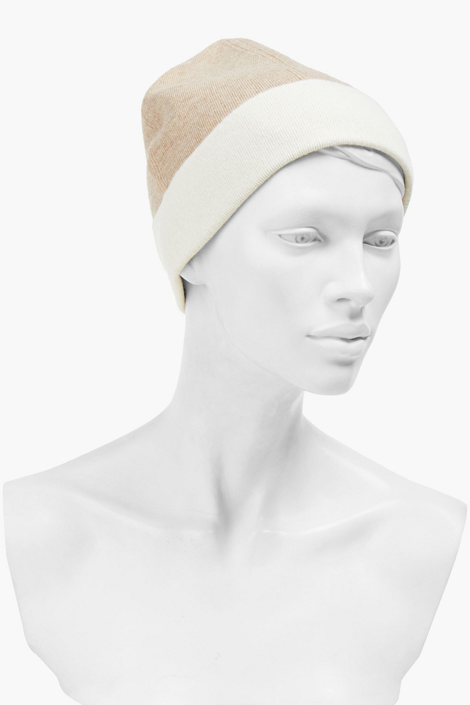 Jil Sander Two-tone Wool-blend Beanie In Neutrals