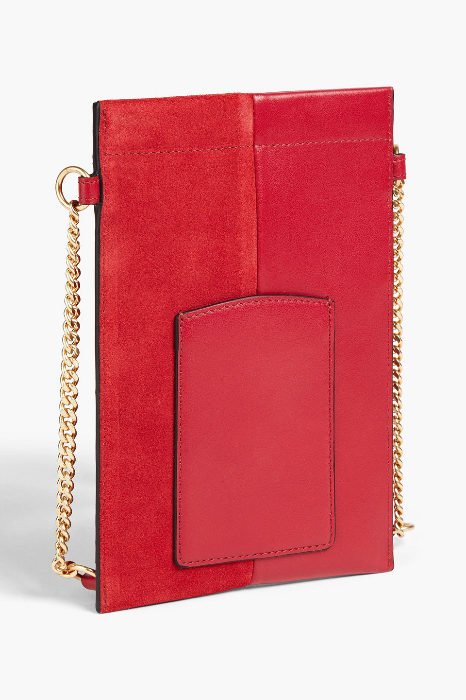 See By Chloé Tilda Suede And Leather Phone Pouch In Red