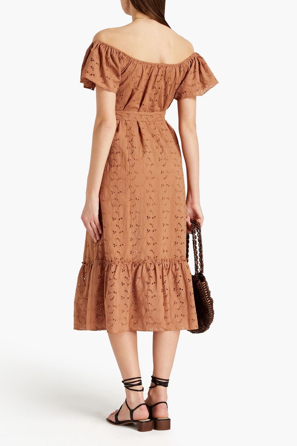 EBERJEY Effie off-the-shoulder broderie anglaise cotton mini dress