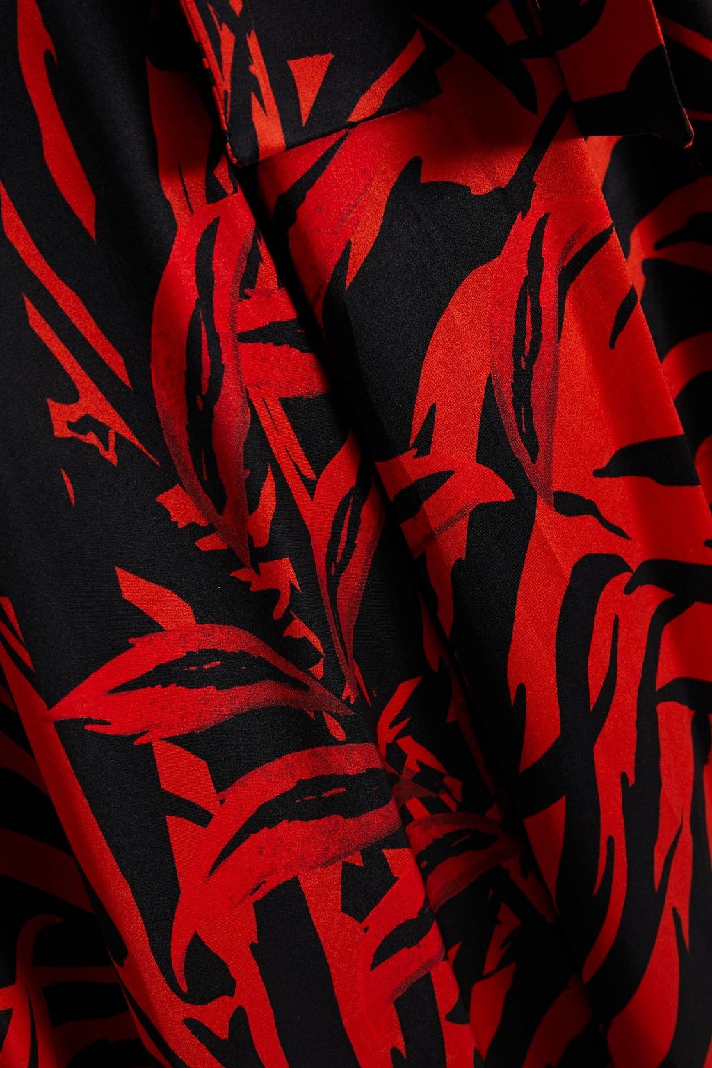 BORGO DE NOR Nilla wrap-effect tiger-print silk-satin crepe midi dress