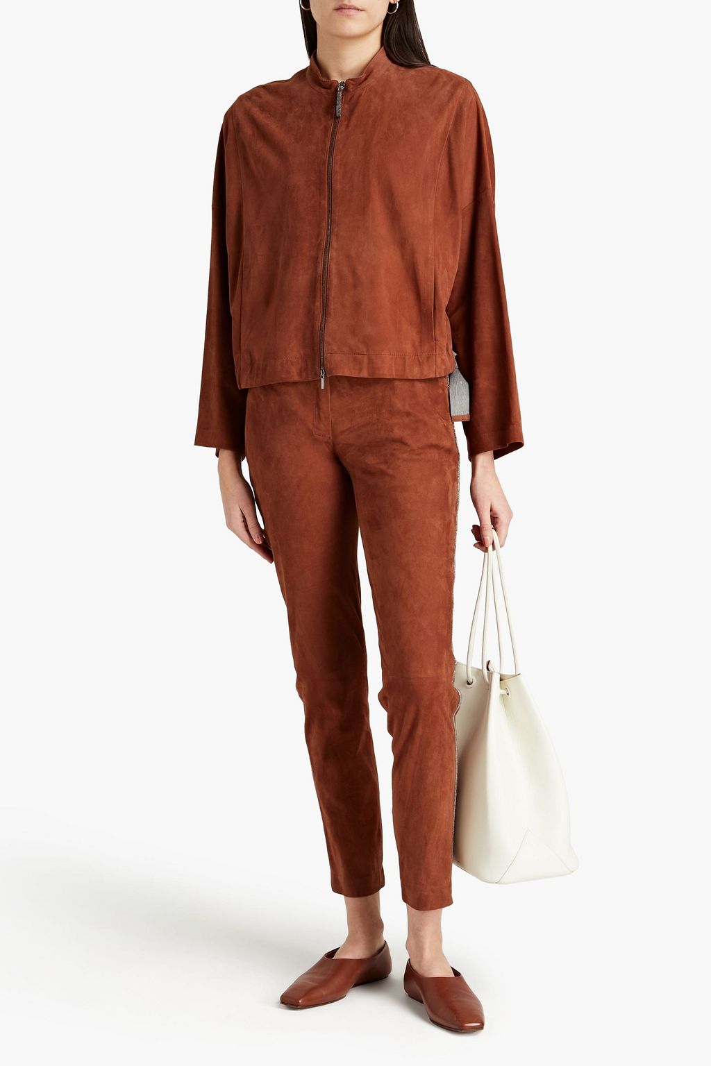 FABIANA FILIPPI Bead-embellished suede jacket