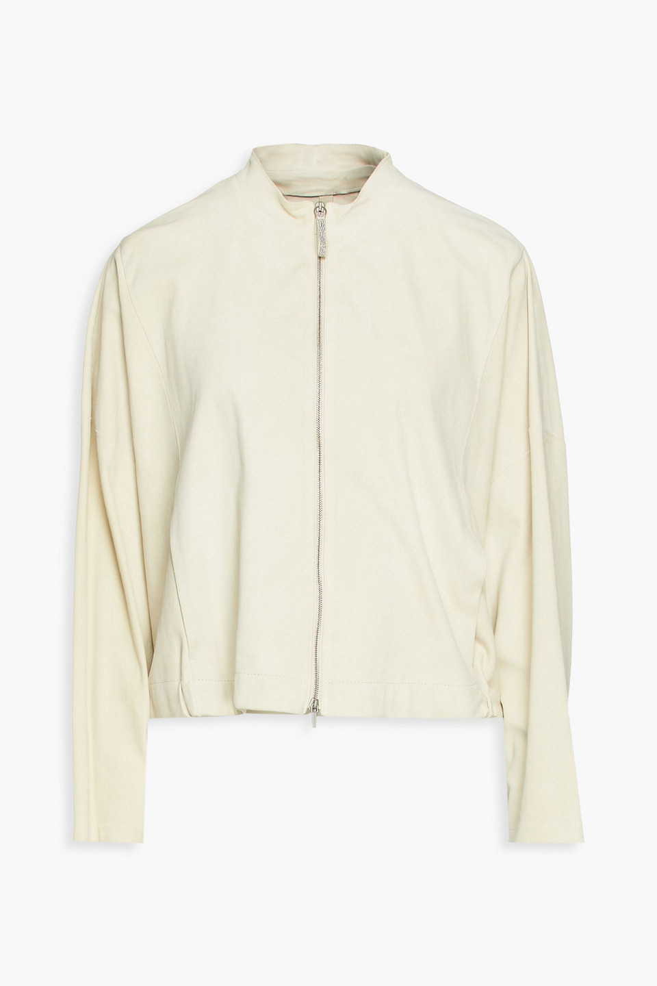 Fabiana Filippi Woman Bead-embellished Suede Jacket Ecru Size L