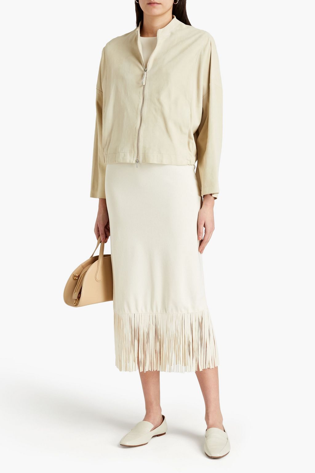 FABIANA FILIPPI Bead-embellished suede jacket