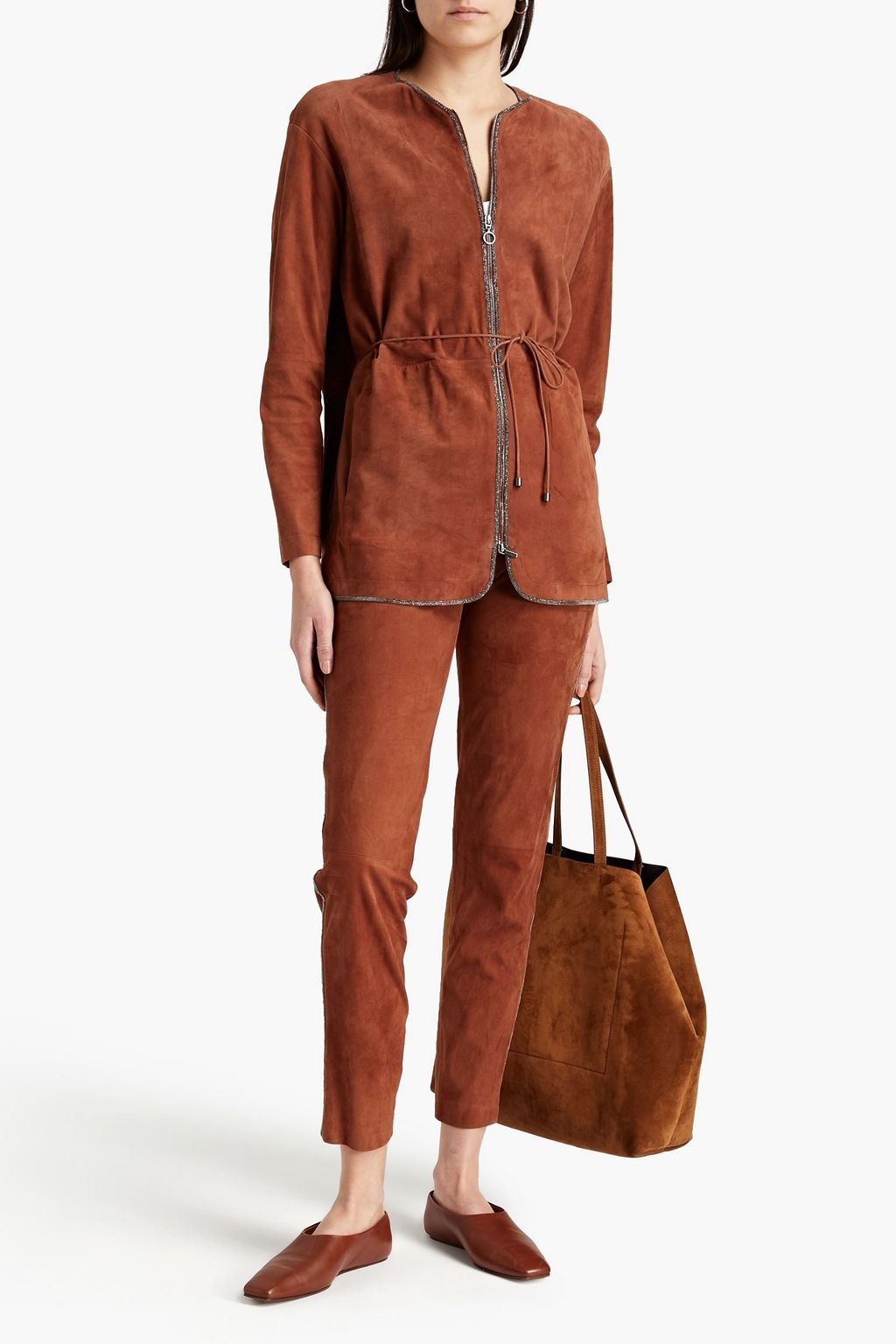 FABIANA FILIPPI Bead-embellished suede jacket