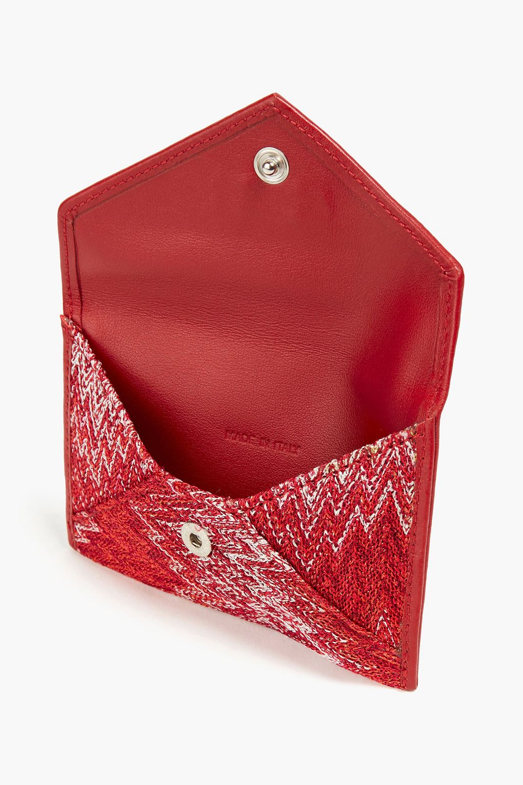 MISSONI Metallic crochet-knit cardholder