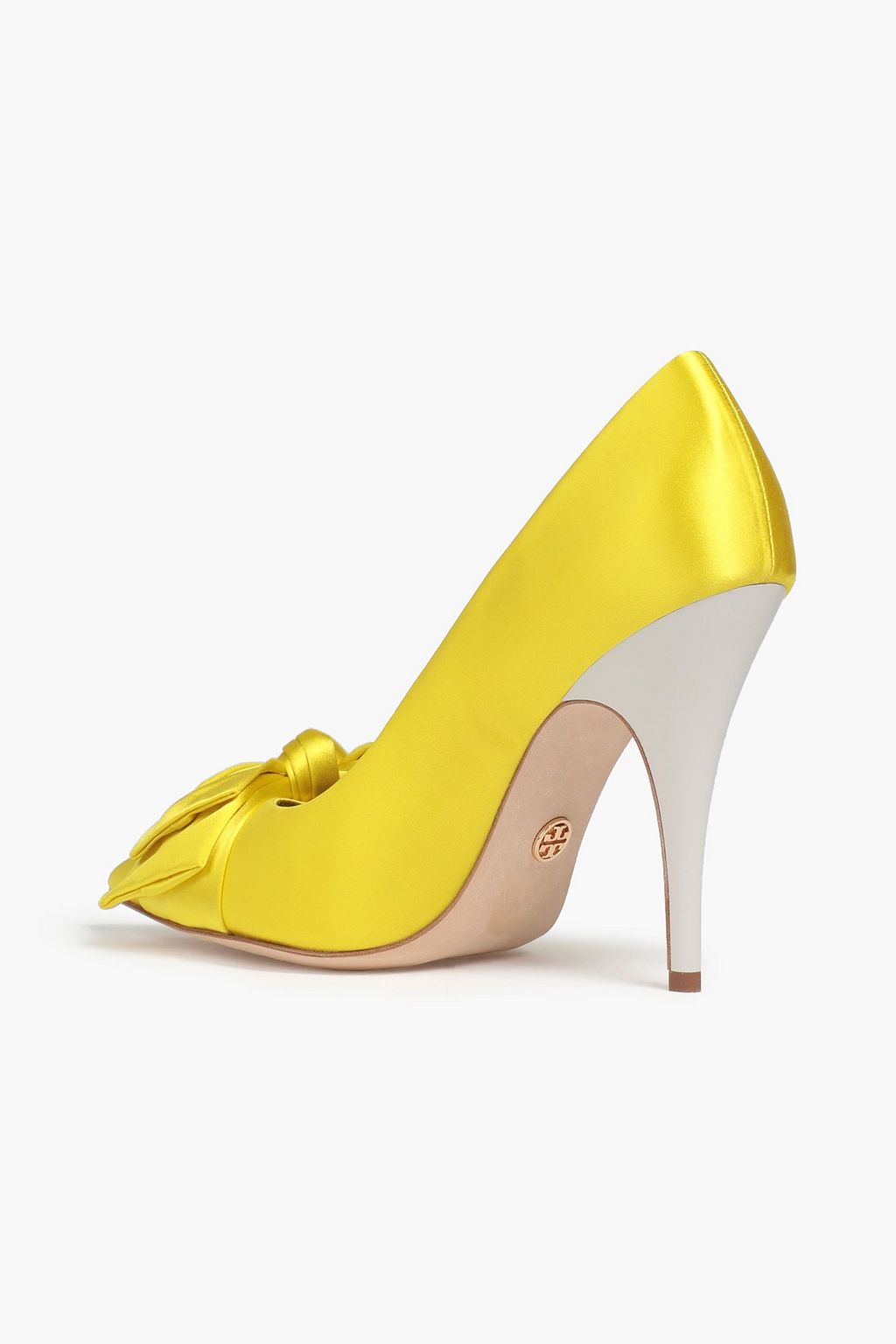 TORY BURCH Bow-embellished satin pumps