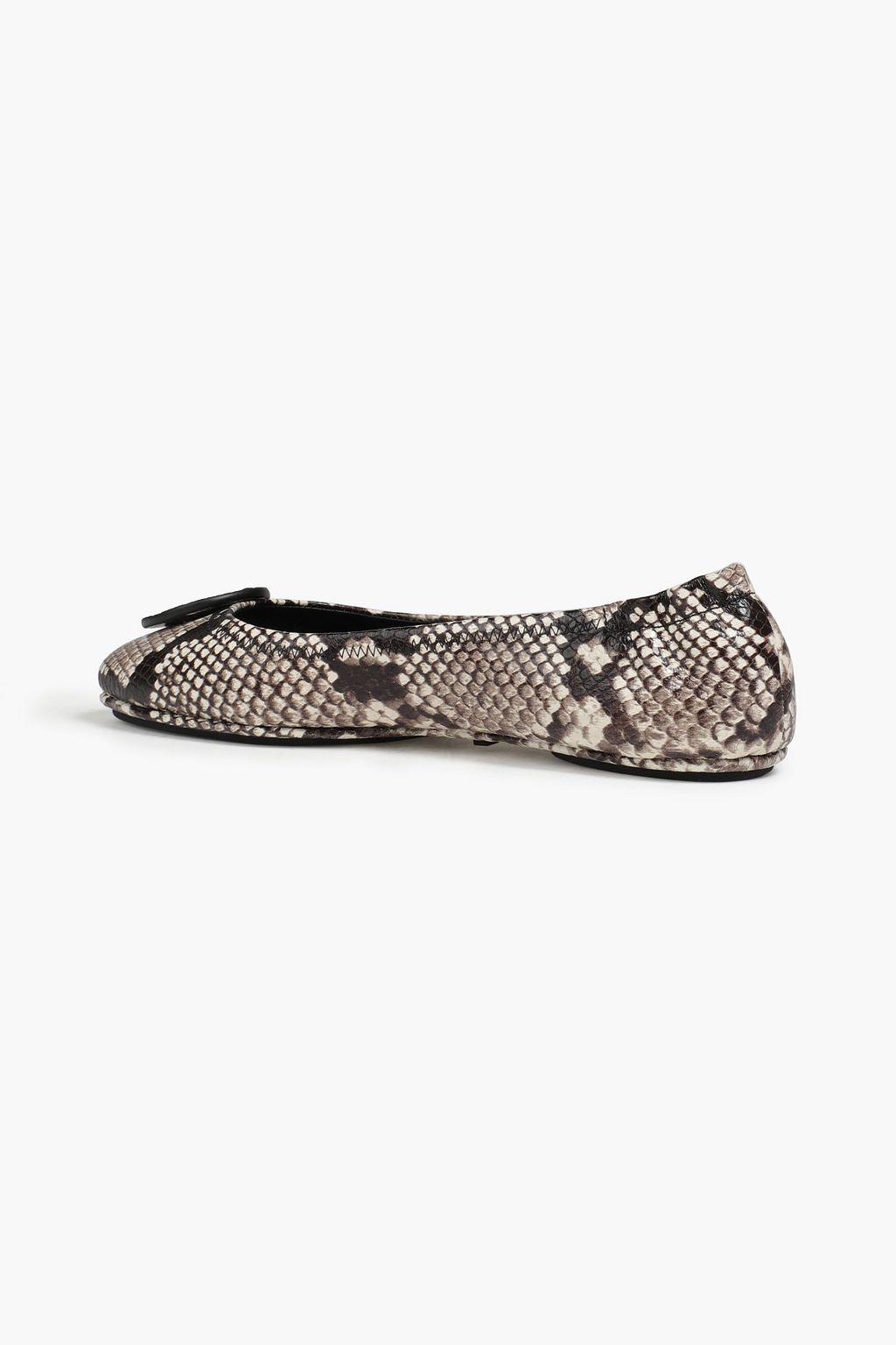TORY BURCH Minnie Travel snake-effect leather ballet flats