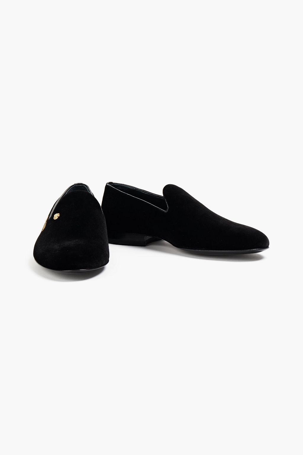 VERSACE Sequin-embellished velvet loafers