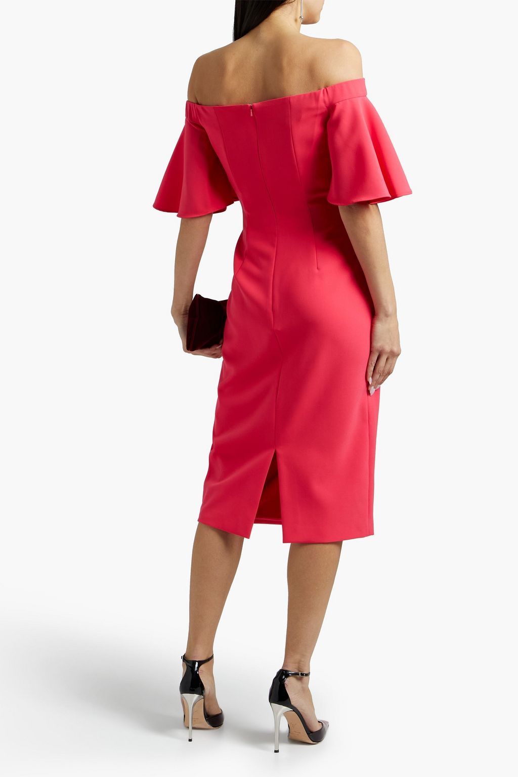 THEIA Off-the-shoulder cady dress