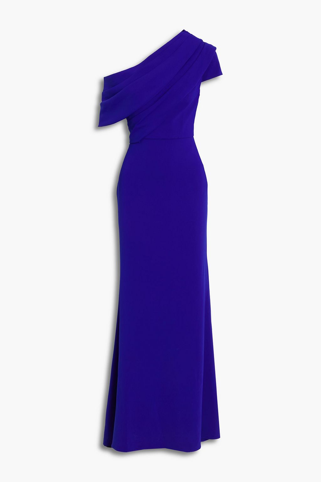 shoulder draped crepe gown ...