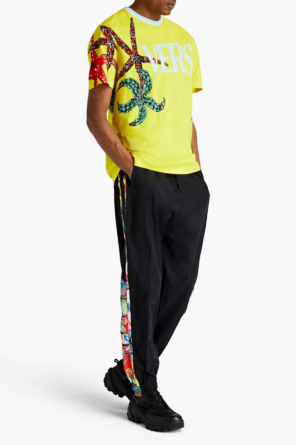VERSACE Tapered printed shell pants