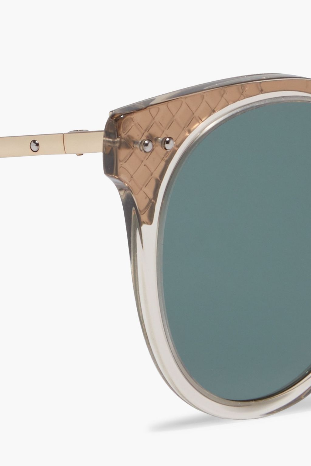 BOTTEGA VENETA Round-frame acetate and bronze-tone sunglasses