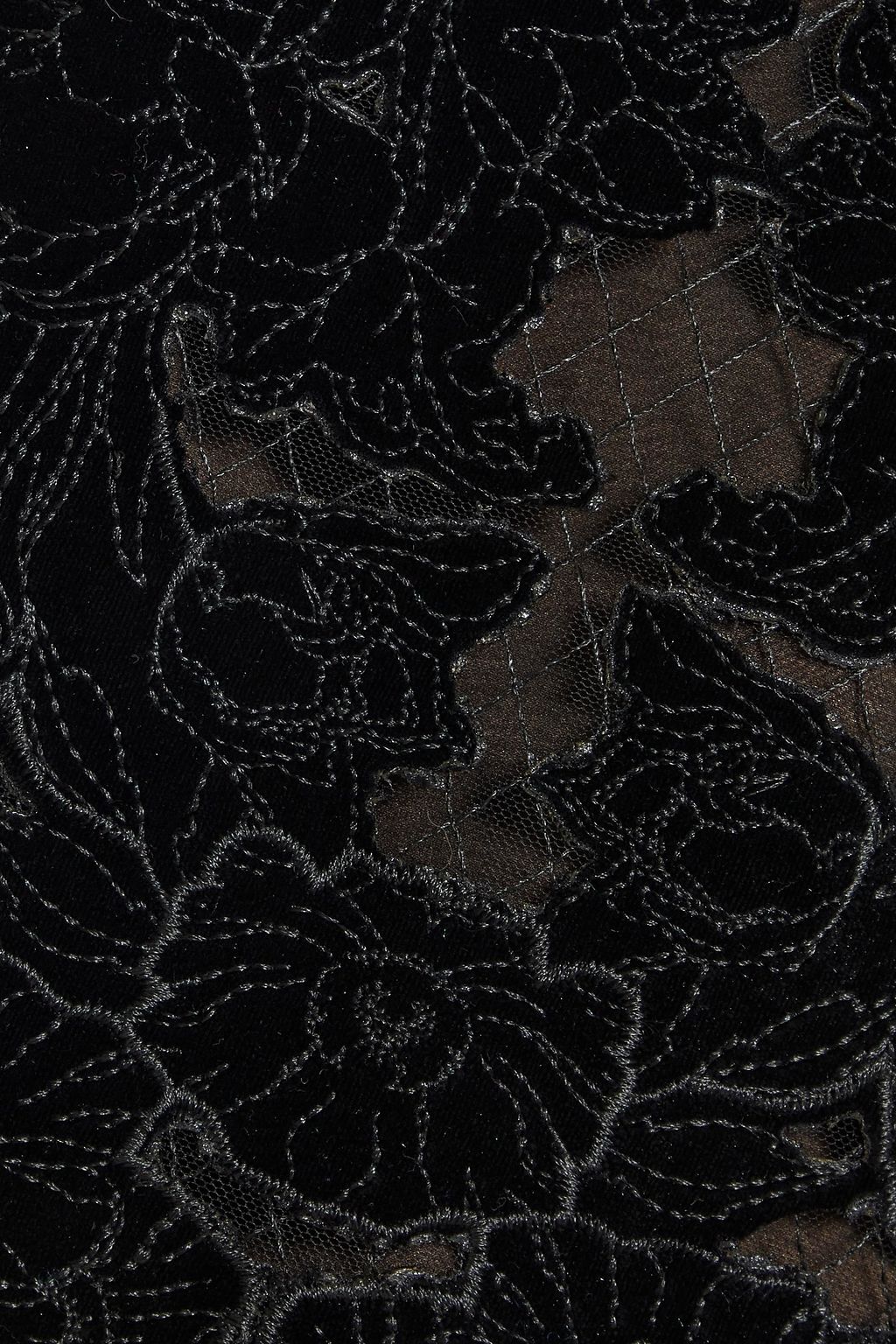 MARCHESA NOTTE فستان من التول مزخرف بالقماش وبتصميم مطرز