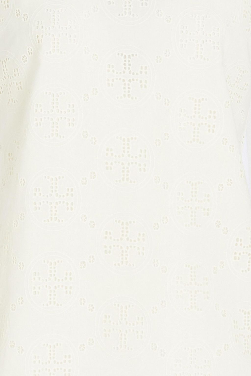 TORY BURCH Broderie anglaise-paneled cotton-jersey T-shirt
