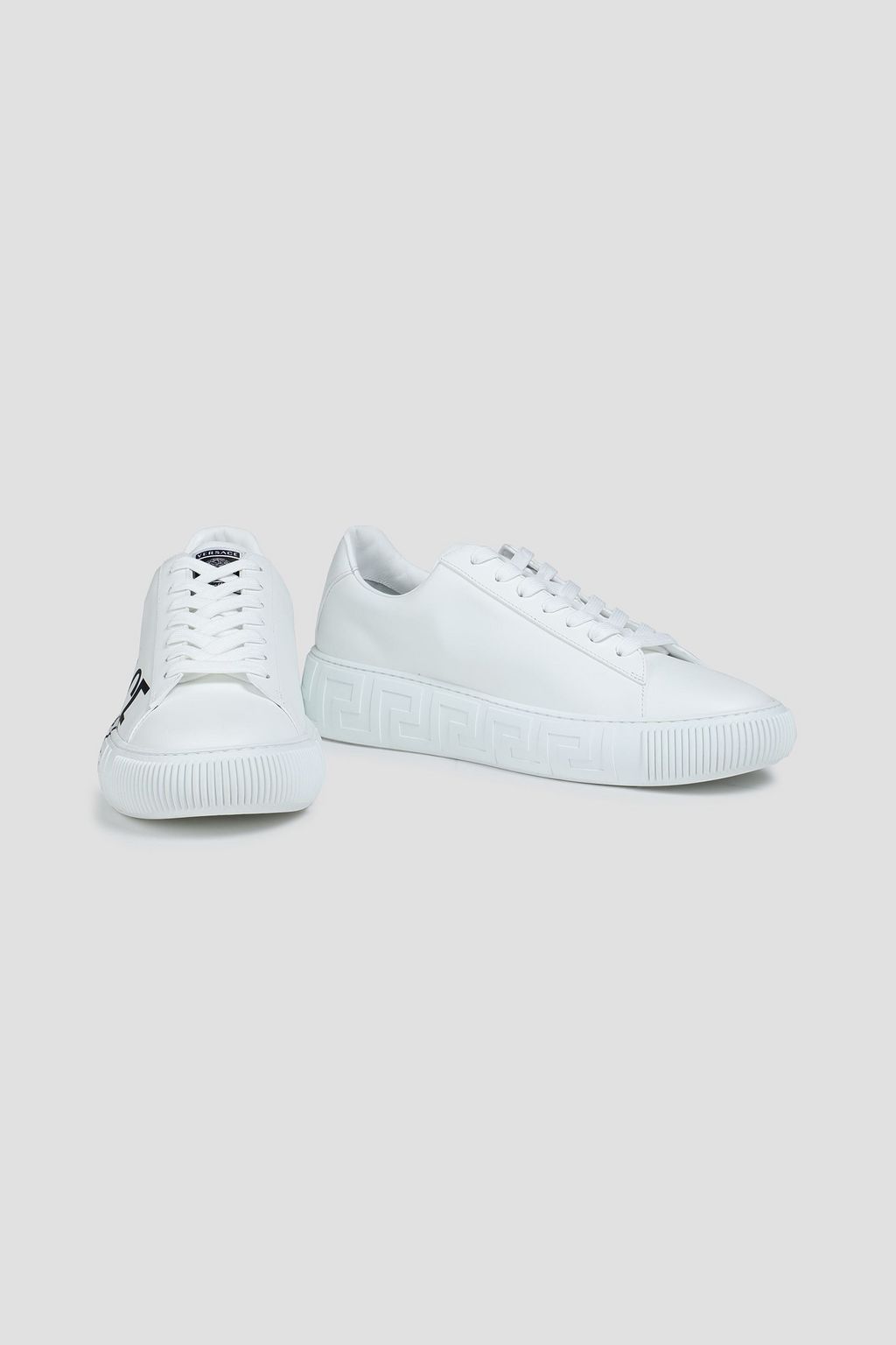 VERSACE Logo-print leather sneakers