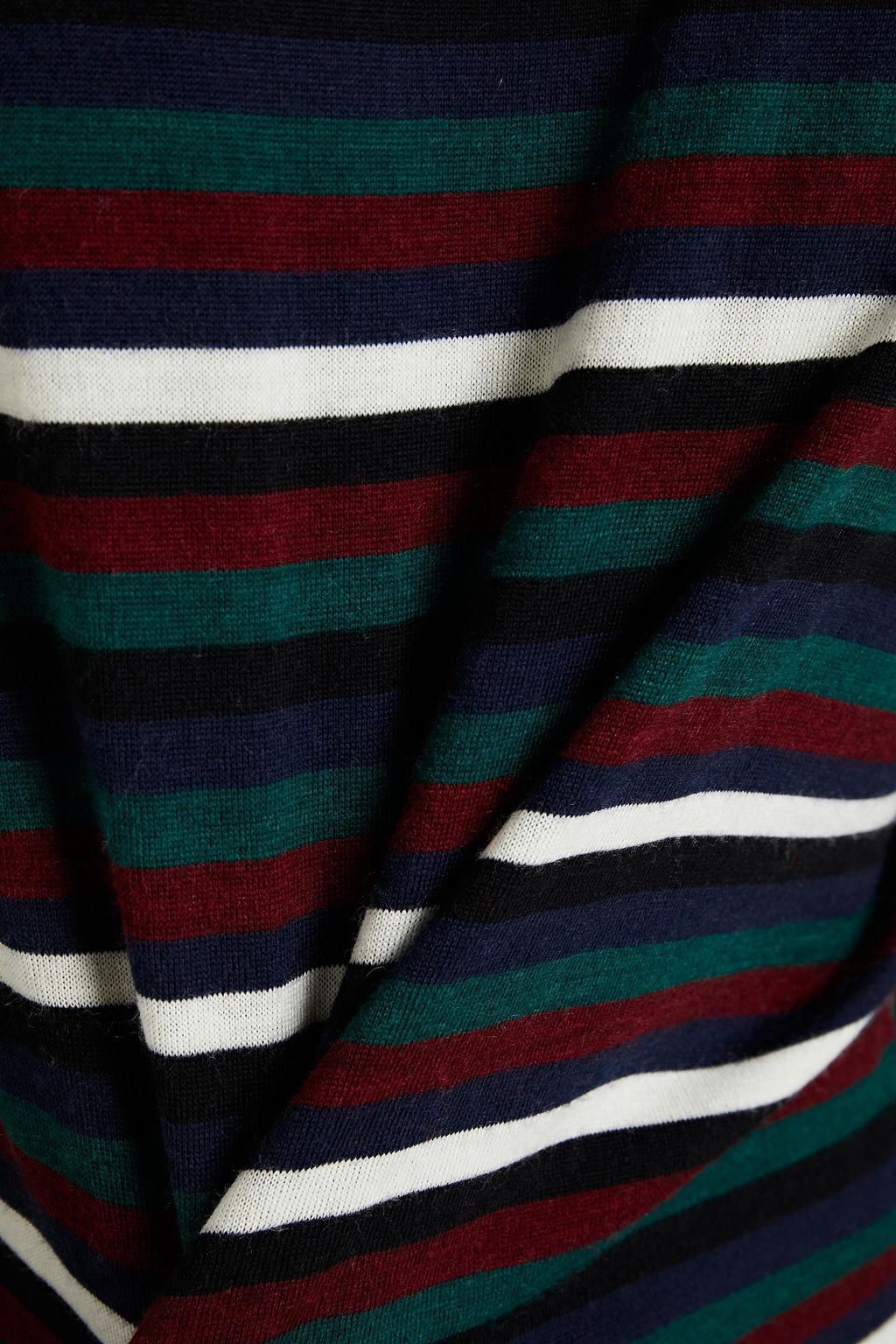 TORY BURCH Striped wool-blend turtleneck sweater