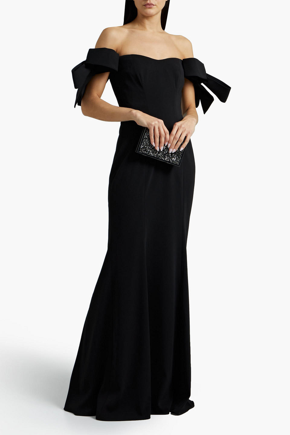 Badgley mischka off the shop shoulder gown