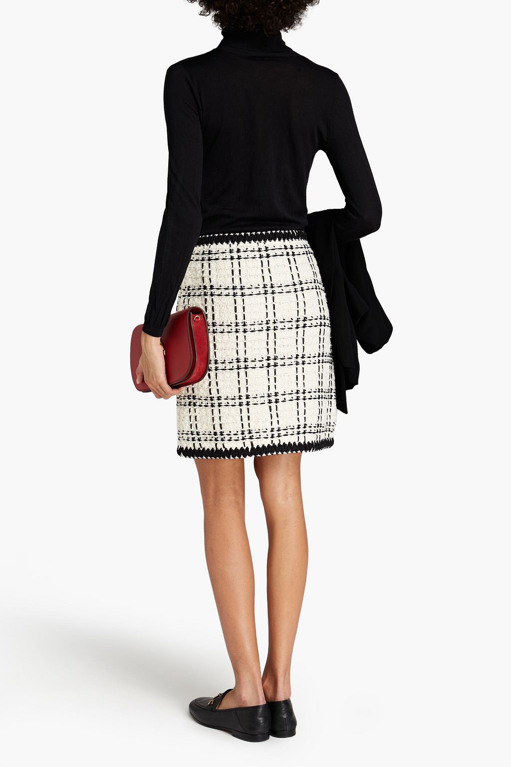 TORY BURCH Checked tweed mini skirt
