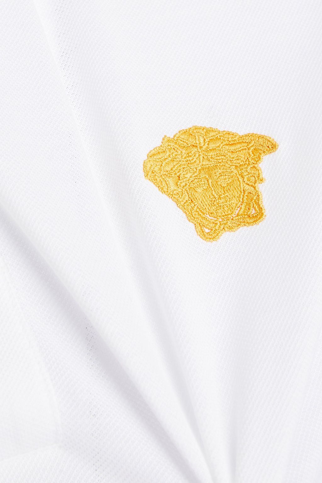 VERSACE Logo-embroidered cotton-piqué polo shirt