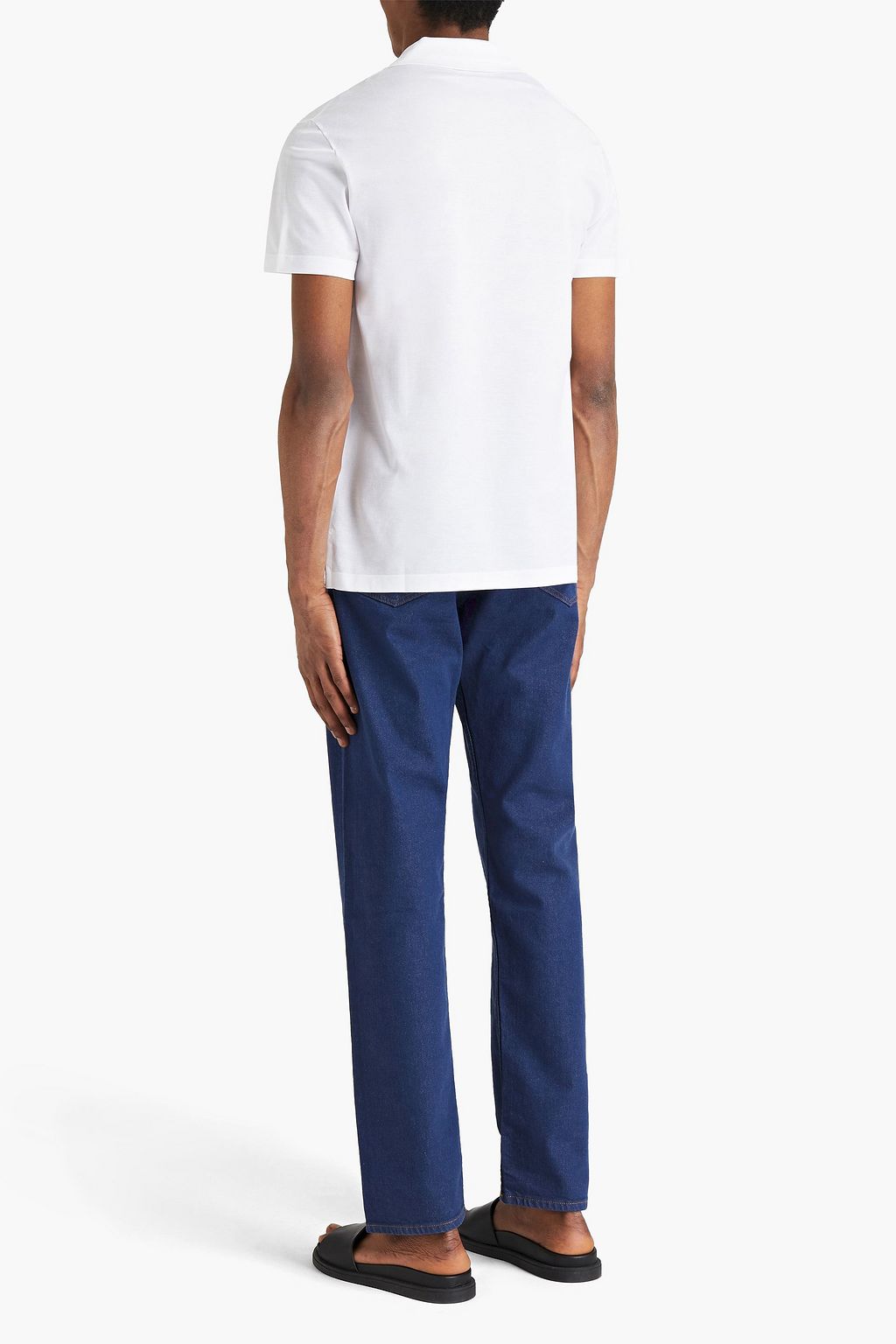 VERSACE Logo-embroidered cotton-piqué polo shirt