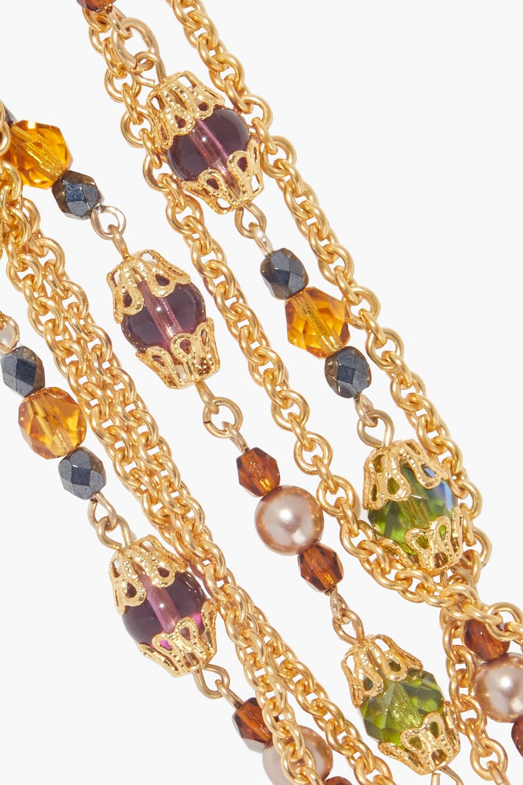 BEN-AMUN 24-karat gold-plated stone bracelet