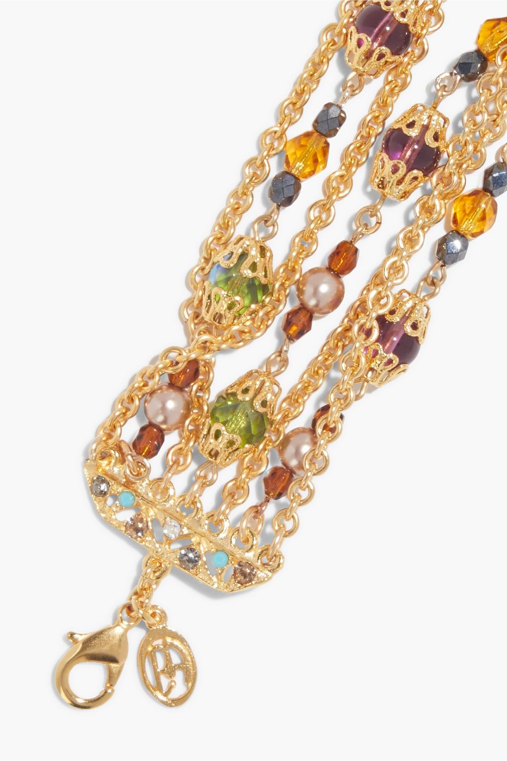 BEN-AMUN 24-karat gold-plated stone bracelet